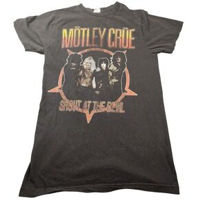 Vintage Motley Crue Shout At The Devil Shirt Mens Small Black Band Tee